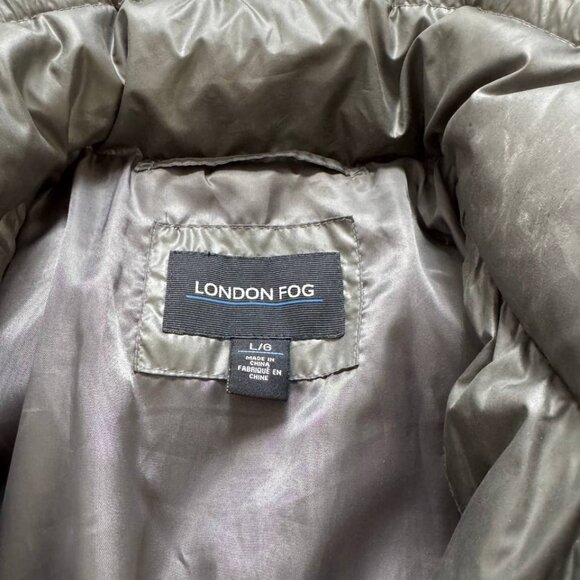 Grey London Fog puffer Downed jacket with belt women’s Large #winterjacket - Picture 3 of 8